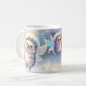 Winter Fairy Hedgehogs Mug – Cute Snowflake  コーヒーマグカップ (正面左)