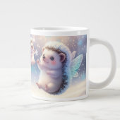 Winter Fairy Hedgehogs Mug – Cute Snowflake  ジャンボコーヒーマグカップ (右)