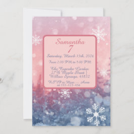 Winter Fairy Tale Invitation, Romantic Snowflake  招待状