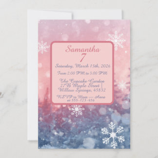 Winter Fairy Tale Invitation, Romantic Snowflake  招待状