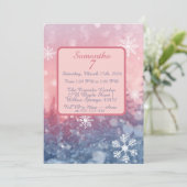 Winter Fairy Tale Invitation, Romantic Snowflake  招待状 (スタンド正面)