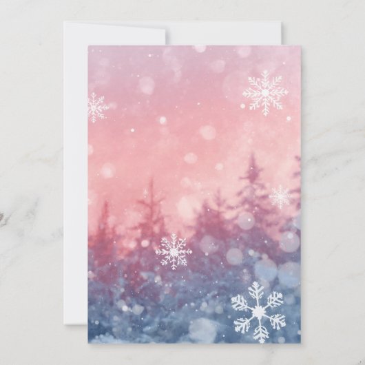 Winter Fairy Tale Invitation, Romantic Snowflake  招待状 (裏面)