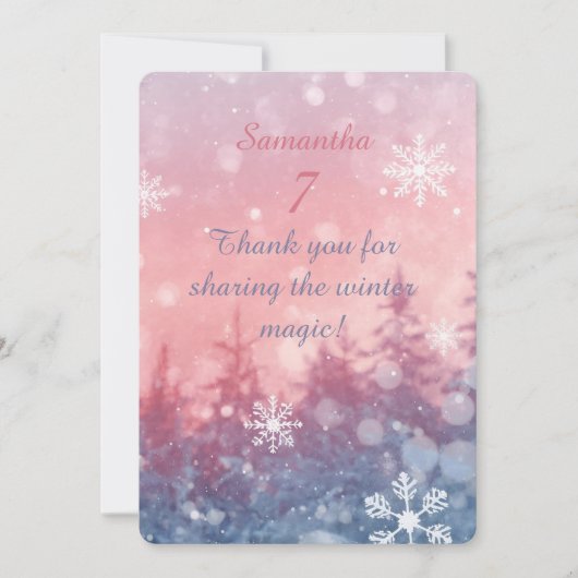 Winter Fairy Tale Thank You Card, Romantic  サンキューカード (正面)