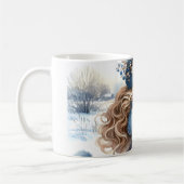 Winter Fantasy Princess in a Snowy Fairytale Lands コーヒーマグカップ (左)
