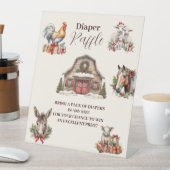 Winter Farm Animals Christmas Diapper Raffle 台座サイン (インサイチュ)