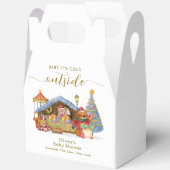 Winter Farmer Market Teddy Bear Baby Shower  フェイバーボックス (見開き)