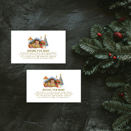 Winter Farmer Market Teddy Bear Books Baby Shower  エンクロージャーカード