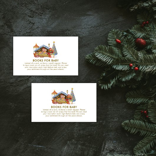 Winter Farmer Market Teddy Bear Books Baby Shower  エンクロージャーカード