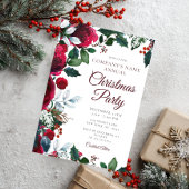 Winter Festive Floral Work Christmas Party  招待状