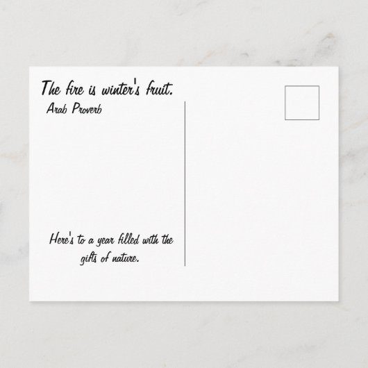 Winter Fire Holiday Postcard ポストカード (裏面)