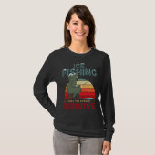Winter Fishing or Ice Fishing only the Strong Surv Tシャツ (正面フル)