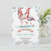 Winter Flamingo Ice Skating invitation 招待状 (スタンド正面)