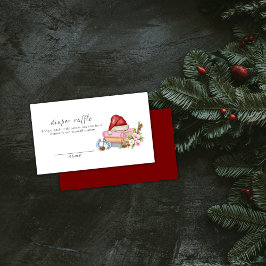 Winter Floral Books Diaper Raffle Baby Shower  エンクロージャーカード