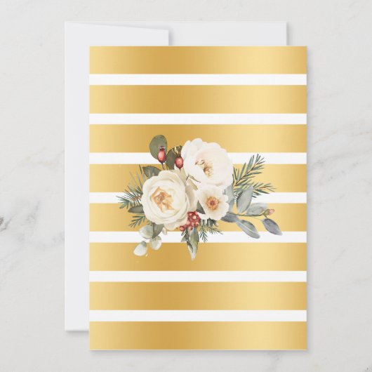 Winter Floral Bubbles & Brews Shower 招待状 (裏面)