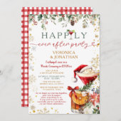 Winter Floral Christmas Happily Ever After Party 招待状 (正面/裏面)