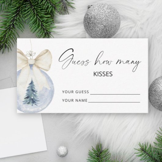 Winter Floral Guess How Many Kisses Bridal Game エンクロージャーカード