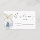 Winter Floral Guess How Many Kisses Bridal Game エンクロージャーカード (正面)