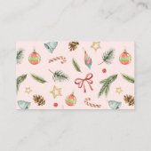 Winter Floral Poinsettia Baby Shower Diaper Raffle エンクロージャーカード (裏面)