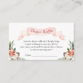 Winter Floral Poinsettia Baby Shower Diaper Raffle エンクロージャーカード (正面)