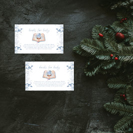 Winter Floral Snowball Books For Baby Shower  エンクロージャーカード