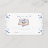 Winter Floral Snowball Diaper Raffle Baby Shower エンクロージャーカード (正面)