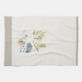Winter Floral Watercolor Botanical キッチンタオル (横)