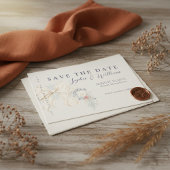 Winter Floral Wedding Flat Save The Date Card セーブザデート