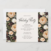 Winter Florals Elegant Holiday Party Invitation 招待状 (正面)