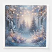 Winter Florals in Frosted Pines Dinner Napkins (正面)