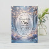 Winter Florals in Frosted Pines Engagement Party 招待状 (スタンド正面)