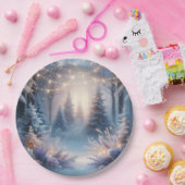 Winter Florals in Frosted Pines Paper Plates ペーパープレート (パーティー)