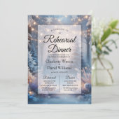 Winter Florals in Frosted Pines Rehearsal Dinner 招待状 (スタンド正面)