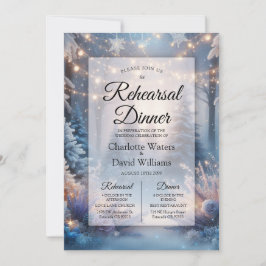 Winter Florals in Frosted Pines Rehearsal Dinner 招待状