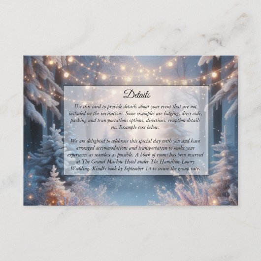 Winter Florals in Frosted Pines Wedding エンクロージャーカード (正面)