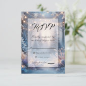 Winter Florals in Frosted Pines Wedding 出欠カード (スタンド正面)