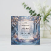 Winter Florals in Frosted Pines Wedding 招待状 (スタンド正面)