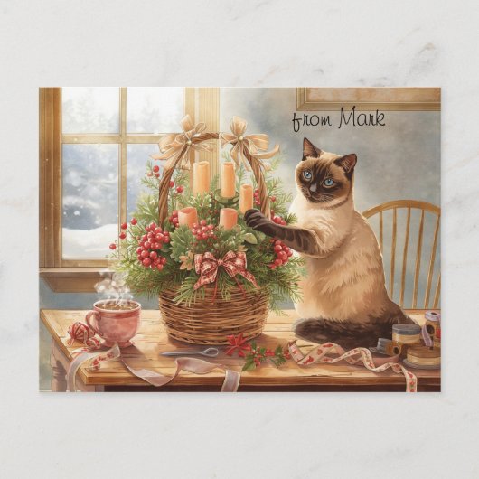 Winter Florist Cozy Cat Christmas Collection シーズンポストカード (正面)