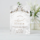 Winter Flower Pinecones Rehearsal Dinner 招待状 (スタンド正面)