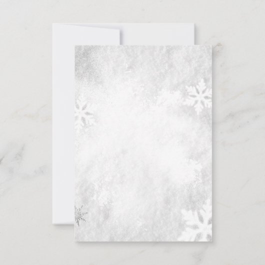 Winter Flower Pinecones Rehearsal Dinner 招待状 (裏面)