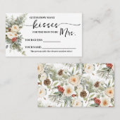 Winter Flowers How many Kisses for Mrs Game Card プレイスカード (正面/裏面)