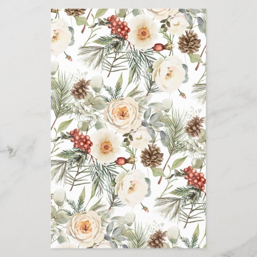 Winter Flowers Note for Couple Wedding Game Card チラシ (裏面)