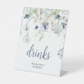 Winter Flowers Shower Drinks Pedestal Sign 台座サイン (正面)