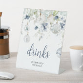 Winter Flowers Shower Drinks Pedestal Sign 台座サイン (インサイチュ)