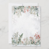 Winter Flowers Snowflakes Baby Dear Baby Shower  招待状 (裏面)