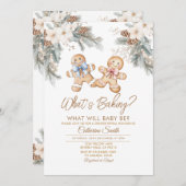 Winter Flowers What’s Baking Gender Reveal 招待状 (正面/裏面)