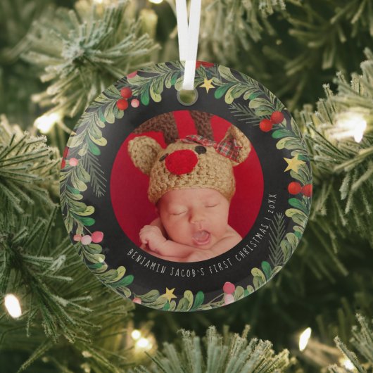 Winter Foliage | Baby's First Christmas Ornament ガラスオーナメント (インサイチュ)
