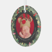 Winter Foliage | Baby's First Christmas Ornament ガラスオーナメント (正面左)