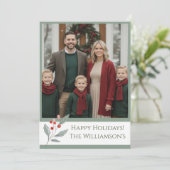 Winter Foliage Greenery Botanical Family Holiday シーズンカード (スタンド正面)