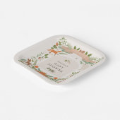 Winter Foliage Woodland Animals Baby Shower ペーパープレート (傾斜あり)