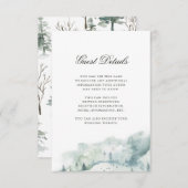 Winter Forest | 結婚式ゲスト詳細 エンクロージャーカード (正面/裏面)
